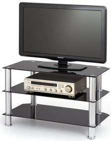 Czarny szklany stolik pod telewizor - Sento
