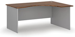 Ergonomiczne biurko PRIMO GRAY, 160x120 cm, prawe, szary/orzech