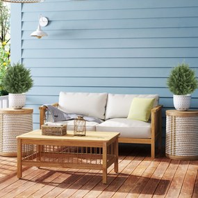 HOMCOM Zestaw 2 szt. sztuczne rośliny, odporna na UV sztuczna zypresa z 387 liśćmi i kołkiem do ziemi, Ø40 x 60H cm, zielony