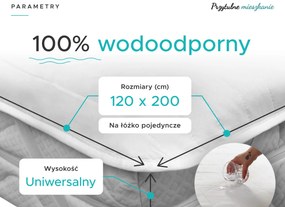 Nieprzemakalny ochraniacz na materac PIKOWANY 120 x 200 cm