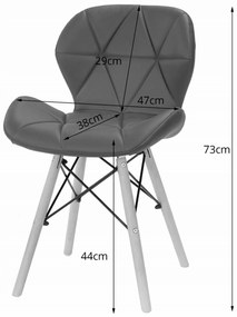 Zestaw stół z krzesłami: stół prostokątny ADRIA 120x80 czarny + 4 krzesła z ekoskóryLAGO szare