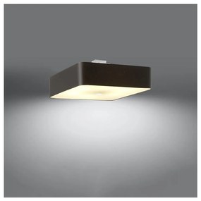 Czarna lampa sufitowa z tekstylno-szklanym kloszem 55x55 cm Kortez – Nice Lamps