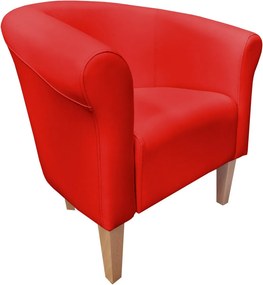 Fotel Milo tkanina Eko-skóra elegancki fotel do salonu i gabinetu : Kolor nogi - Drewno, Kolor tkaniny - EKO-SKÓRA - 15D, Wysokość nogi - 20 cm