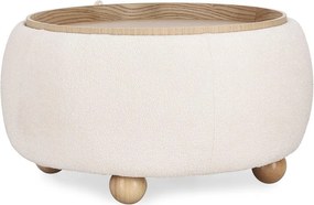 Kremowy puf z materiału bouclé Irisha – Bizzotto