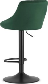 Zielone krzesło barowe KAST VELVET z czarną nogą
