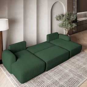 Masseno Narożnik SAVONA z funkcją spania i pojemnikiem na pościel Narozniki U, Rozkładana sofa - Zielony, POSO 14