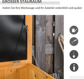 Skrzynia Ogrodowa Outsunny z Drewna Świerkowego – Odporna na Warunki Atmosferyczne, Wielofunkcyjna, Żółta