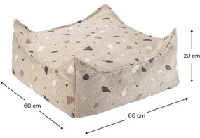 Jasnobrązowy dziecięcy worek do siedzenia z materiału bouclé/z tkaniny szenilowej Terrazzo Square – Wigiwama