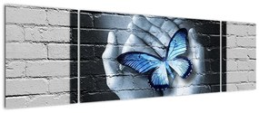 Obraz - Motyl na ścianie (170x50 cm)