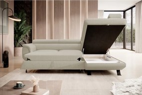 Narożnik RAVEN L Prawostronny wolnostojący z funkcją spania tkanina ARAGON 03 Beżowy WERSAL