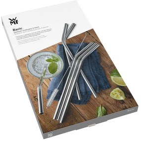 Zestaw 6 słomek ze stali nierdzewnej ze szczoteczką do czyszczenia WMF Profi, dł. 24 cm