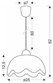 Biała lampa wisząca ze szklanym kloszem ø 25 cm Bratek – Candellux Lighting