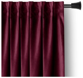 Bordowa aksamitna zasłona częściowo zaciemniająca (dimout) 140x245 cm Pleat – Restilo