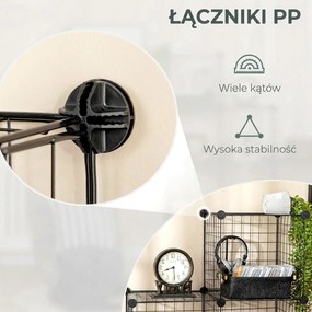 HOMCOM Półka na Buty Modułowa 9 Sześcianów Stal Czarny 35x35x35cm na Sześcian | Aosom PL