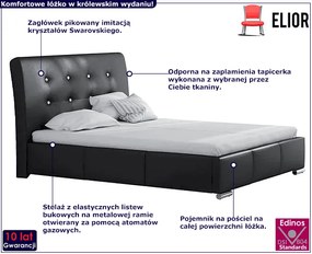 Łóżko tapicerowane do sypialni glamour Cocoro 180x200 - 44 kolory