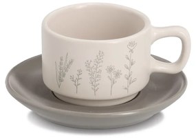 Zestaw do espresso FLOWERS, 4 filiżanki ze spodkami, 70 ml
