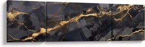Obraz - Czarny - złoty dekor (170x50 cm)