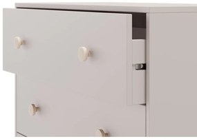 Kremowa niska komoda dziecięca z litego drewna sosnowego 90x80 cm Enola – Marckeric