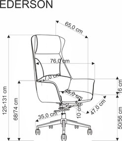 Fotel do gabinetu z ekoskóry Ederson Halmar w kolorze cappuccino