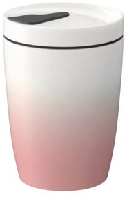 Różowo-biały porcelanowy kubek podróżny Villeroy &amp; Boch Like To Go, 290 ml