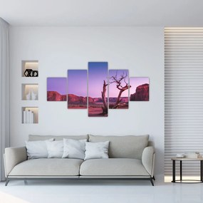 Obraz drzewa w pobliżu czerwonych skał (125x70 cm)