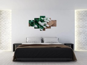 Obraz bukietu białych tulipanów (125x70 cm)