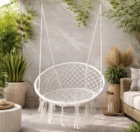 Fotel wiszący z plecionej liny Nido bocianie gniazdo