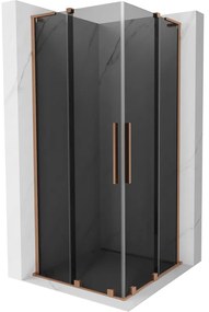 Mexen Velar L Duo kabina prysznicowa rozsuwana 80 x 80 cm, grafit, miedź szczotkowana - 871-080-080-02-43-65