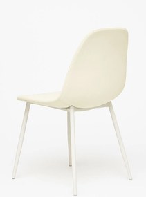 Zestaw 4 Krzese White Teok Tkanina