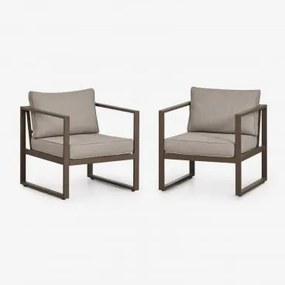 Zestaw 2 Foteli Aluminiowych Lipov Chocolate - Sklum