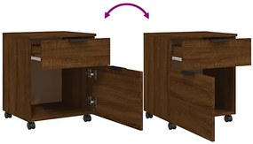 Kontenerek biurowy z szufladą brązowy dąb F0-A93