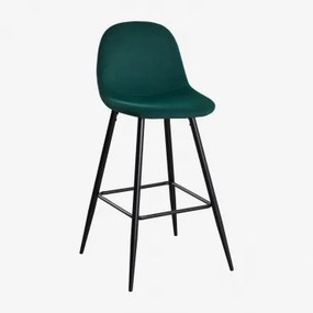 Zestaw 2 Wysokich Stołków Z Aksamitu Glamm Negro & Verde Jungla & ↑75 Cm - Sklum