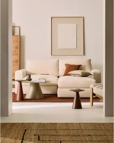 Beżowy narożnik z tkaniny szenilowej (prawostronny/z szezlongiem) Alea – Kave Home