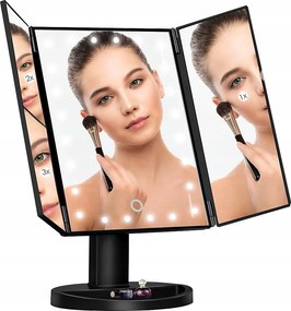Lusterko Do MAKIJAŻU Kosmetyczne Rozkładane Powiększane ŚWIATŁA LED | VOLAN