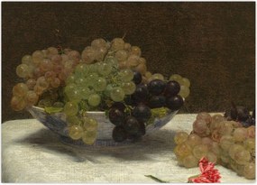 Obraz - Henri Fantin-Latour, Still Life with Grapes and a Carnation, reprodukcje (70x50 cm)