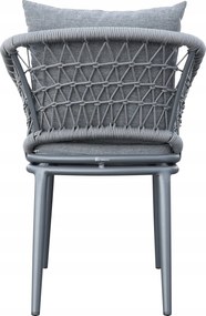 Krzesło ogrodowe aluminiowe antracyt taras sznurowane lekka rama 58x66x79cm