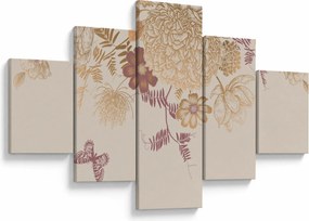 Obraz - Vintage kwiaty i motyle (125x70 cm)