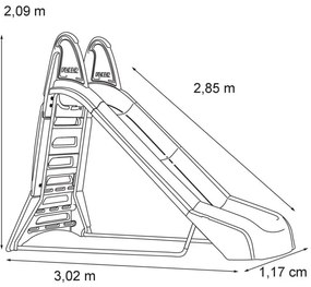 Feber wielka zjeżdżalnia ogrodowa ze ślizgiem wodnym 285 cm