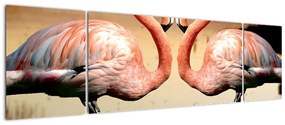 Obraz - dwa flamingi (170x50 cm)