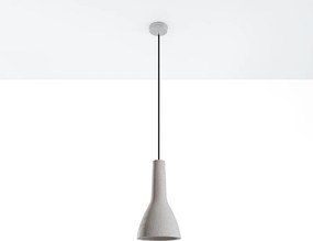 Lampy wiszące industrialny Opilme, beton - 1 źródło światła 4000K - L.17 x H.132 cm - szary