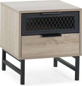 Stolik nocny Hera z 1 drzwiczką i 1 szufladą w kolorze drewna.