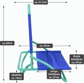 Krzesło plażowe składane, PVC, niebiesko-zielone