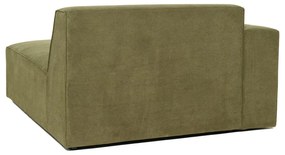 Zielony moduł szezlonga do sztruksowej sofy Scandic Sting, lewostronny
