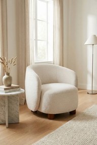 Kremowy fotel wypoczynkowy okragły M4-M17