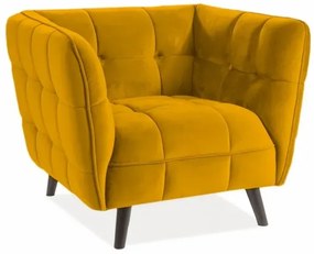 FOTEL CASTELLO 1 VELVET CURRY BLUVEL 68 / WENGE SIGNAL