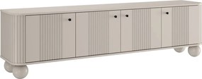 Szafka RTV Vesper 4D 187 cm - kaszmir / czarne uchwyty / nogi kule