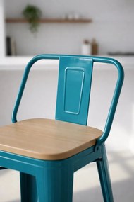 Stoek Torix z oparciem z naturalnego drewna