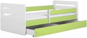 Łóżko dla dziecka z barierką 80x160 zielone H1-K11