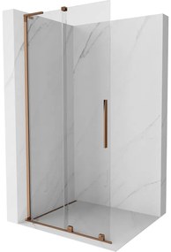 Mexen Velar L ścianka prysznicowa rozsuwana Walk-in 120 x 200 cm, transparent 8 mm, różowe złoto - 871-120-003-03-60