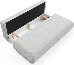 Masseno Sofa DELTA z funkcją spania i pojemnikiem na pościel, Rozkładana sofa - Jasnoszary, PUENTE 80